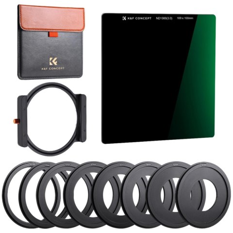 Filtr K&F Nano-X 100x100mm ND1000 + Uchwyt + 8 pierścieni